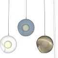 Modern Three Spherical Pendant Lights With Transparent Dark And Silver Design 3d model