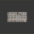 Multi Story Residential Building Exterior Design With Stone Facade Dark Framed Windows And White Roof