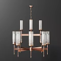 Modern Unique Chandelier Design With Metal Frame And Glass Elements 3d model