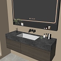 Modern Bathroom Cabinet Bathroom Counter Basin Bathroom Ornaments Mirror Cabinet Sink 3d model