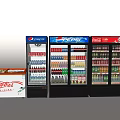 Beverage Display Refrigerators And Freezers Stocked With Pepsi Coca-Cola Nescafé Drinks