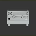 Modern Stainless Steel Coffee Machine With Control Panel And Knobs As Home Kitchen Appliance 3d model