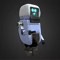 3D Rendered Robot Character With White Head Blue Eyes And Mechanical Limbs