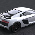 White Audi R8 Two Door Coupe With Black Wheels Red Brake Calipers And Sporty Spoiler