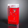 Red Pepsi Vending Machine With ICE COLD Lettering And Classic Exterior Design