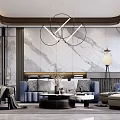 Modern sofa coffee table combination 3d model