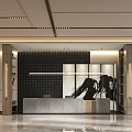 Modern Hotel Lobby Interior With Reception Desk Marble Flooring Textured Wall And Elegant Lighting