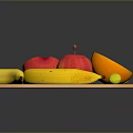 Assorted Fresh Fruits on Wooden Cutting Board Including Bananas Apple Sliced Orange and Green Grapes