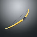Yellow Traditional Bow With Black Handle Isolated On Gray Gradient Background 3d model