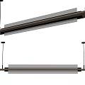 Modern Linear Pendant Light With Warm White LED Lighting For Dining Room 3d model