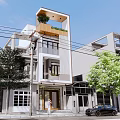 Modern Detached Villa Exterior With Vertical Slats Planter Balcony And Entrance Steps