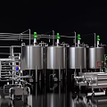 Industrial Manufacturing Equipment With Stainless Steel Tanks And Piping Systems