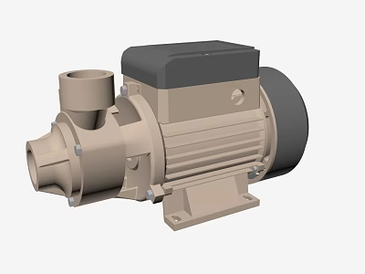 Industrial Electric Motor Pump With Metal Housing And Connection Port Base 3d model