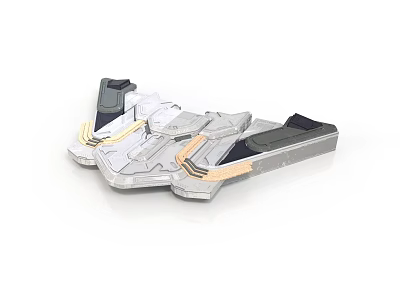 Spacecraft Component Model With Metallic Structure And Technical Design Elements 3d model