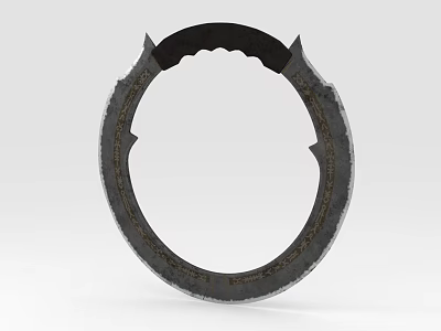 Ancient Circular Weapon with Spiked Edges and Intricate Decorative Patterns in Metallic Finish 3d model