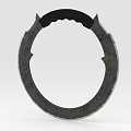 Ancient Circular Weapon with Spiked Edges and Intricate Decorative Patterns in Metallic Finish
