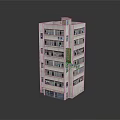 Multi Story Residential Building With White Exterior Multiple Windows And Balconies
