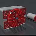 Heavy Duty Industrial Tunnel Boring Machine with Red Cutting Head and Track System