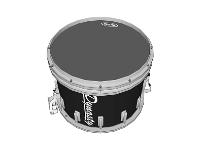 Dynasty Professional Musical Percussion Instrument Black Drumhead Silver Metal Frame Stand 3d model