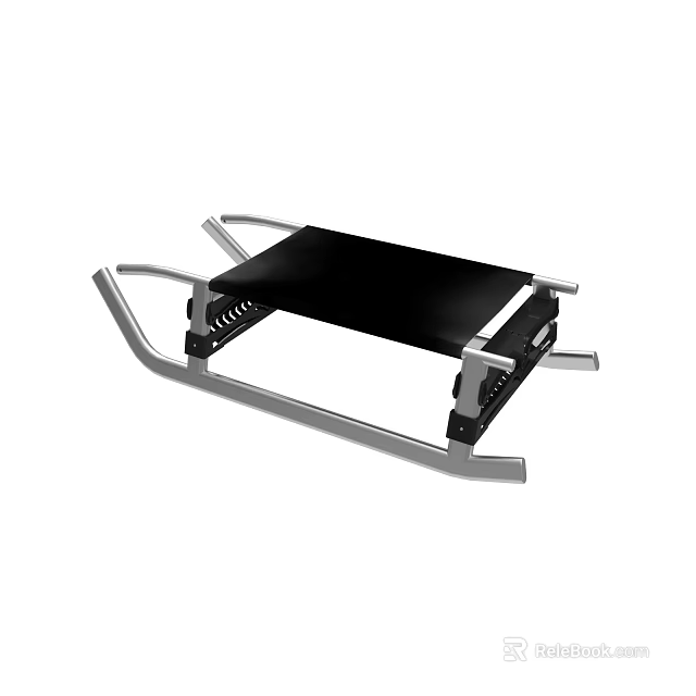 Fitness Sled Machine With Black Platform And Silver Metal Frame For Strength Training 3d model 