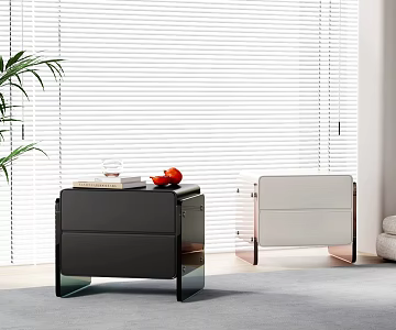 Modern acrylic bedside table 3d model