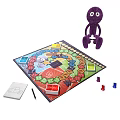 Colorful Board Game Set With Purple Plush Toy Dice Pencil And Game Pieces