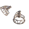 Two Metal Mechanical Frame Components With Intricate Hollow Structure Design