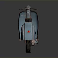 Light Blue Vintage Scooter Model With Black Seat White Wheels Red Rims And 200 Logo
