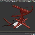 Ancient Handheld Crossbow and Tripod Mounted Ballista Weapons with Wooden Frame and Metal Parts