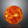 Cosmic Sun in Space with Surface Flare Activity and Plasma Details 3d model