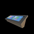 Public Facility Interactive Touch Table With Dual Screens For Information 3d model