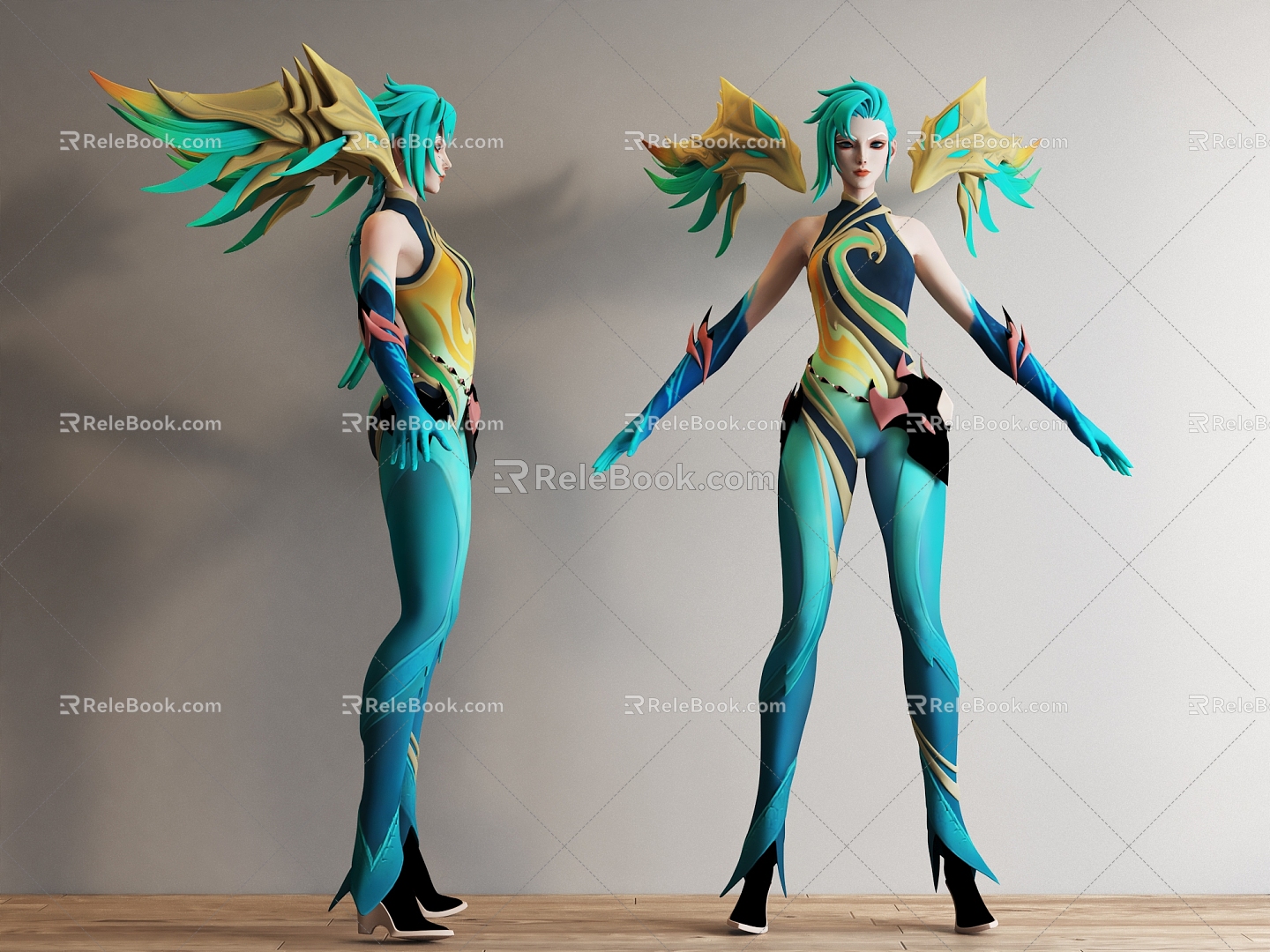 Modern game character kasha 3d model