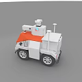 Orange And White Toy Vehicle Model With Top Equipment And Wheels