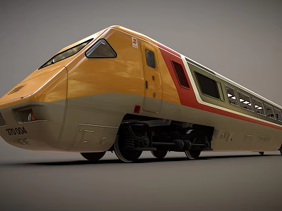Modern High Speed Train With Yellow Red Exterior And Model 3304 3d model