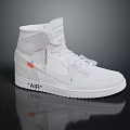 Modern White High Top Sneakers With AIR Logo Stylish Design And Detailed Laces