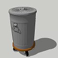 Public Trash Can With Wheels And Secure Lid For Urban Public Areas
