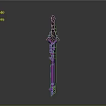 Modern Purple Sword With Intricate Hilt And Sleek Blade Structure