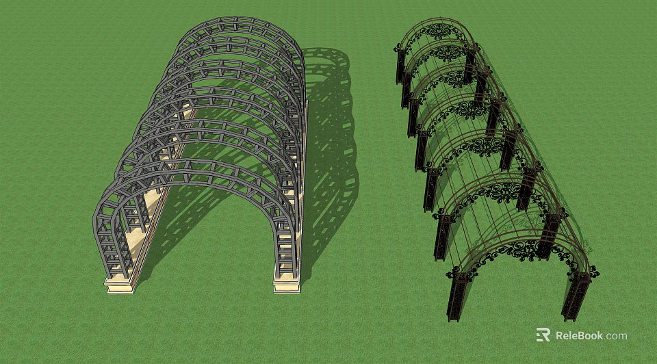 Garden Decorative Metal Arch Trellis Structures For Climbing Plants In Outdoor 3d model 