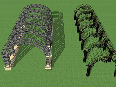 Garden Decorative Metal Arch Trellis Structures For Climbing Plants In Outdoor 3d model
