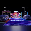 Modern Display Cabinets Shelves For Car Exhibition Hall With Bright Lighting Design