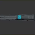 Futuristic Sci-Fi Gun with Black Design Blue Illuminated Parts and Scope Accessory