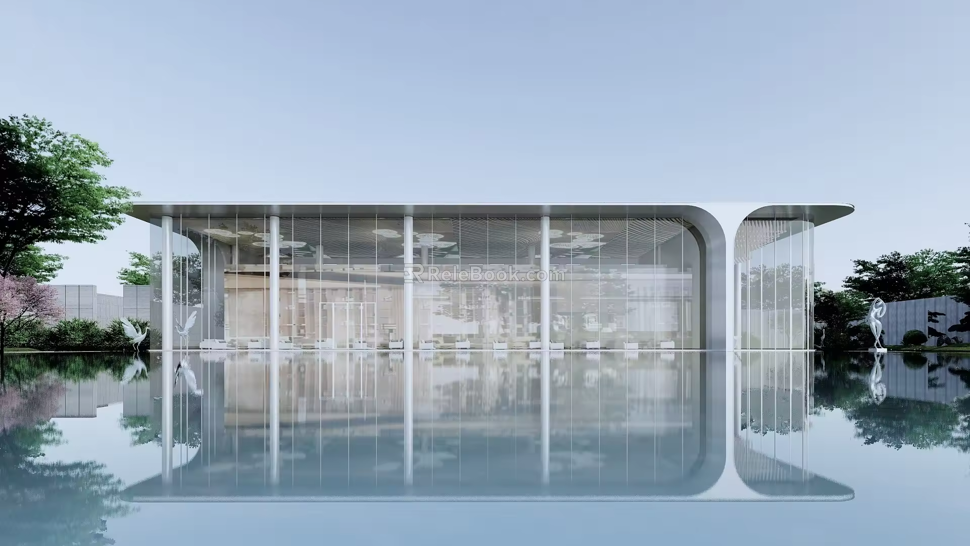 Modern Sales Office Architecture Exhibition Hall Architecture Art Gallery Architecture 3d model
