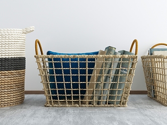 Modern Storage Basket Washing Laundry Storage Basket 3d model