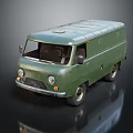 Green Vintage Delivery Van With Classic Design And Smooth Exterior