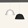 Modern Dome Shaped Pendant Lights With White Black Finish And Warm Illumination