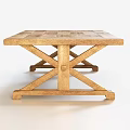 Wooden Dining Table With X Shaped Legs Simple Natural Design For Home