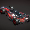 Futuristic Race Car With Streamlined Design Red Black Color And Aerodynamic Features