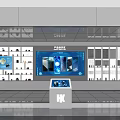 Modern Corporate Exhibition Hall With Product Showcases Digital Displays And Spacious Layout