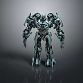 Detailed Silver Robot Character With Mechanical Structure And Metallic Design 3d model