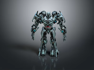 Detailed Silver Robot Character With Mechanical Structure And Metallic Design 3d model